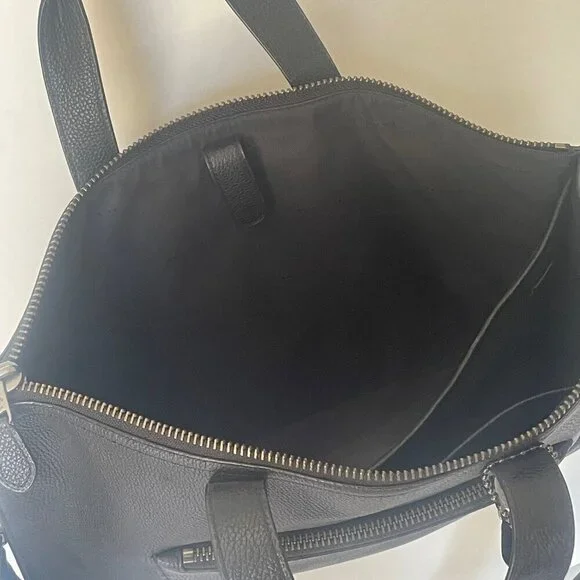 Coach Metropolitan Soft Briefcase Black Leather Laptop Bag Crossbody Slim Pocket - Picture 14 of 16